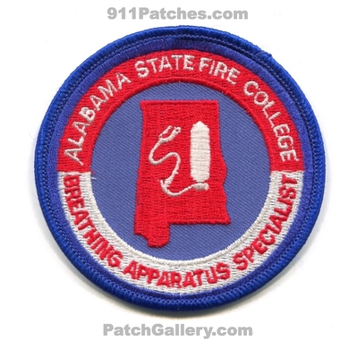 Alabama State Fire College Breathing Apparatus Specialist SCBA Patch (Alabama)
Scan By: PatchGallery.com
