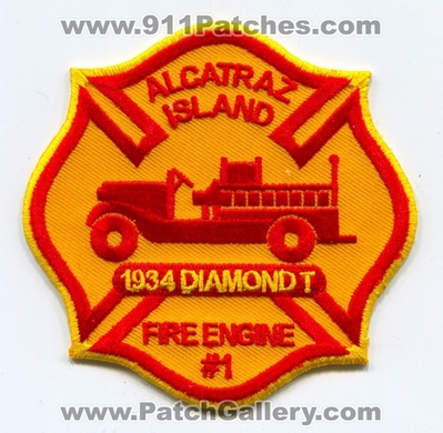 Alcatraz Island Fire Department Engine 1 Patch (California)
Scan By: PatchGallery.com
Keywords: Federal Penitentiary Prison Dept. Number No. #1 Company Co. Station 1934 Diamond T