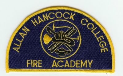Allan Hancock College Fire Academy
Thanks to PaulsFirePatches.com for this scan.
Keywords: california