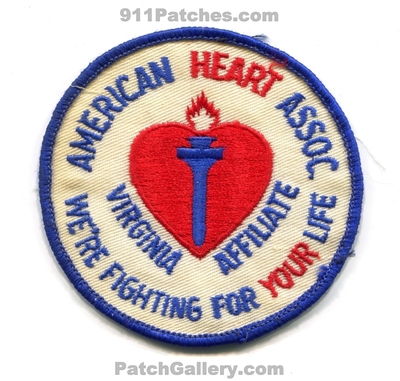 American Heart Association Virginia Affiliate CPR EMS Patch (Virginia)
Scan By: PatchGallery.com
Keywords: aha assoc. assn. were fighting for your life