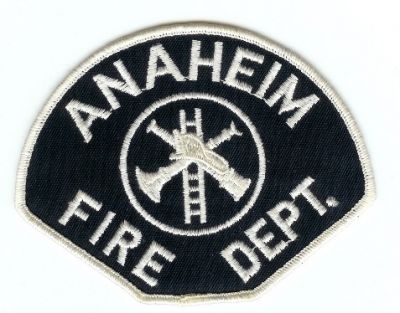 Anaheim Fire Dept
Thanks to PaulsFirePatches.com for this scan.
Keywords: california department