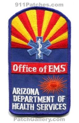 Arizona Department of Health Services Office of EMS Patch (Arizona)
Scan By: PatchGallery.com
Keywords: dept. ambulance emt paramedic