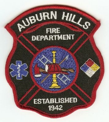Auburn Hills Fire Department
Thanks to PaulsFirePatches.com for this scan.
Keywords: michigan