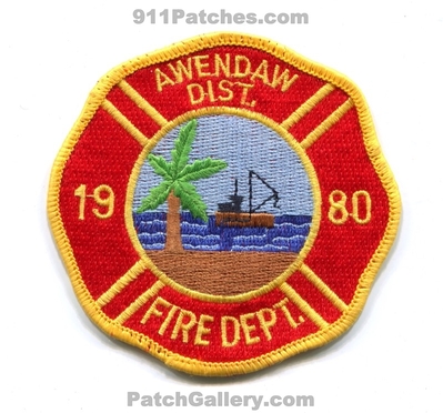 Awendaw District Fire Department Patch (South Carolina)
Scan By: PatchGallery.com
Keywords: dist. dept. 1980
