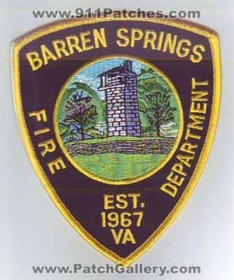 Barren Springs Fire Department (Virginia)
Thanks to Dave Slade for this scan.
Keywords: dept. va