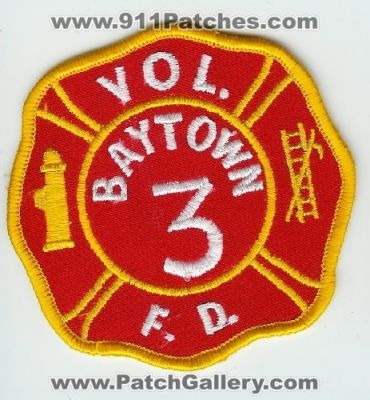 Baytown Volunteer Fire Department 3 (Texas)
Thanks to Mark C Barilovich for this scan.
Keywords: vol. f.d. fd