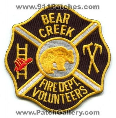 Bear Creek Fire Department Volunteers (Alaska)
Scan By: PatchGallery.com
Keywords: dept.