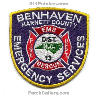 Benhaven Emergency Services Fire Department District 13 Harnett County Patch (North Carolina)
Scan By: PatchGallery.com
Keywords: es dept. dist. rescue ems co.