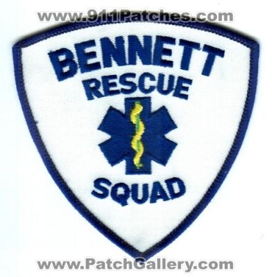 Bennett Rescue Squad Patch (Colorado)
[b]Scan From: Our Collection[/b]
