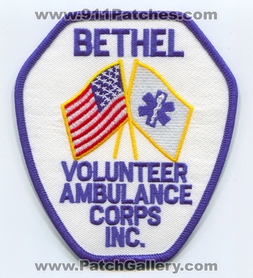 Bethel Volunteer Ambulance Corps Inc. EMS Patch (New York)
Scan By: PatchGallery.com
Keywords: vol. emt paramedic