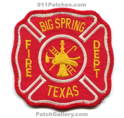 Big Spring Fire Department Patch (Texas)
Scan By: PatchGallery.com
Keywords: dept.