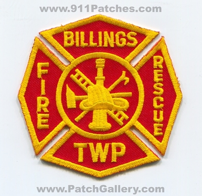 Billings Township Fire Rescue Department Patch (Michigan)
Scan By: PatchGallery.com
Keywords: twp. dept.