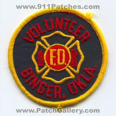 Binger Volunteer Fire Department Patch (Oklahoma)
Scan By: PatchGallery.com
Keywords: vol. dept. f.d. okla.