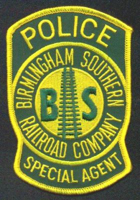 Birmingham Southern Railroad Company Police Special Agent
Thanks to EmblemAndPatchSales.com for this scan.
Keywords: alabama