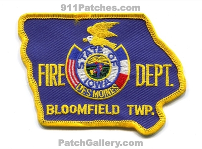 Bloomfield Township Fire Department Des Moines Patch (Iowa) (State Shape)
Scan By: PatchGallery.com
Keywords: twp. dept.