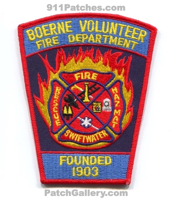 Boerne Volunteer Fire Department Patch (Texas)
Scan By: PatchGallery.com
Keywords: vol. dept. rescue swiftwater hazmat haz-mat founded 1903