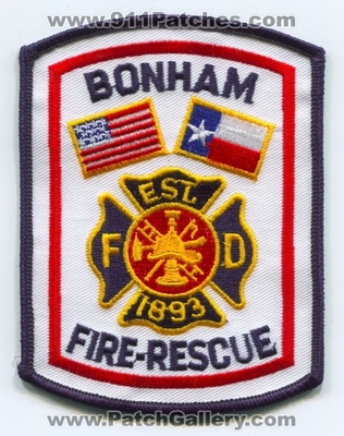 Bonham Fire Rescue Department Patch (Texas)
Scan By: PatchGallery.com
Keywords: dept. fd