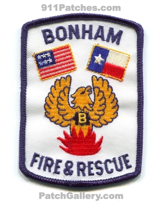 Bonham Fire Rescue Department Patch (Texas)
Scan By: PatchGallery.com
Keywords: dept. & and