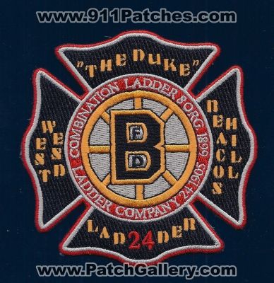 Boston Fire Department Ladder Company 24 (Massachusetts)
Thanks to PaulsFirePatches.com for this scan.
Keywords: dept. bfd combination west end beacon hill