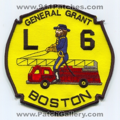 Boston Fire Department Ladder 6 Patch (Massachusetts)
Scan By: PatchGallery.com
Keywords: dept. bfd b.f.d. company co. station general grant