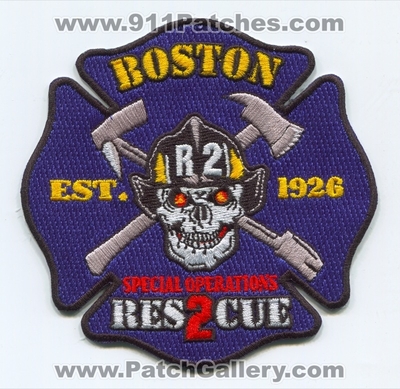 Boston Fire Department Rescue 2 Special Operations Patch (Massachusetts)
Scan By: PatchGallery.com
Keywords: dept. bfd b.f.d. company co. station r2