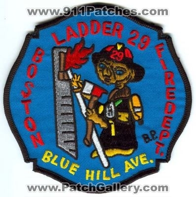 Boston Fire Department Ladder 29 Patch (Massachusetts)
Scan By: PatchGallery.com
Keywords: dept. bfd company co. station blue hill ave. b.p.