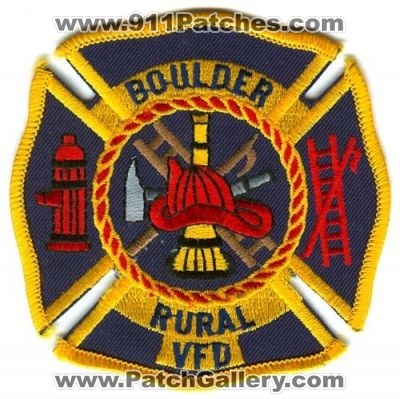Boulder Rural Volunteer Fire Department Patch (Colorado)
[b]Scan From: Our Collection[/b]
Keywords: vfd
