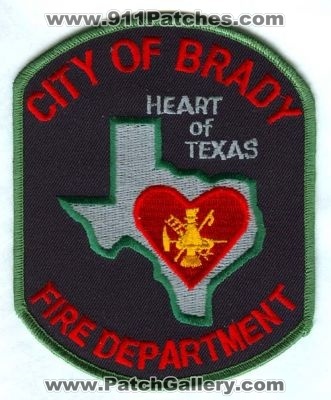 Brady Fire Department Patch (Texas)
Scan By: PatchGallery.com
Keywords: city of dept. heart of texas