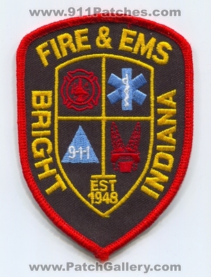 Bright Fire and EMS Department Patch (Indiana)
Scan By: PatchGallery.com
Keywords: & dept. 911 est. 1948