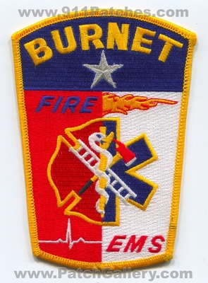 Burnet Fire EMS Department Patch (Texas)
Scan By: PatchGallery.com
Keywords: dept.