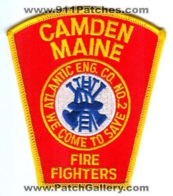 Camden Fire Department FireFighters Atlantic Engine Company Number 2 (Maine)
Scan By: PatchGallery.com
Keywords: dept. eng. co. no. #2