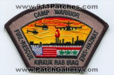 Camp Warrior Fire Rescue Department (Iraq)
Scan By: PatchGallery.com
Keywords: dept. kirkuk regional air base rab ems hazmat haz-mat