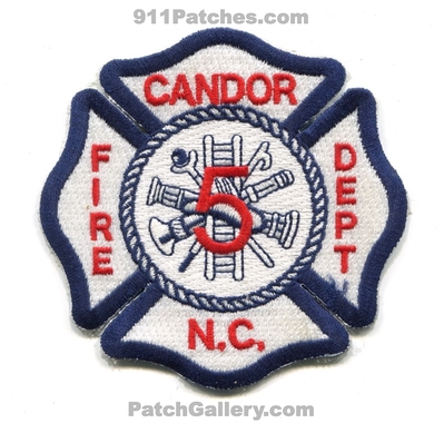 Candor Fire Department 5 Patch (North Carolina)
Scan By: PatchGallery.com
Keywords: dept.