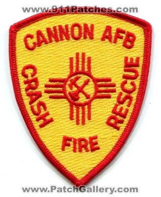 Cannon Air Force Base AFB Crash Fire Rescue Department (New Mexico)
Scan By: PatchGallery.com
Keywords: usaf military dept. cfr arff aircraft airport firefighter firefighting