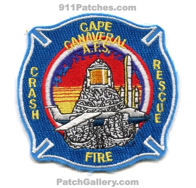 Cape Canaveral Air Force Station Crash Fire Rescue Department USAF Military Patch (Florida)
Scan By: PatchGallery.com
Keywords: afs a.f.s. cfr dept. arff aircraft airport firefighter firefighting nasa space shuttle