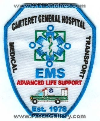 Carteret General Hospital Medical Transport EMS Patch (North Carolina)
[b]Scan From: Our Collection[/b]
Keywords: advanced life support