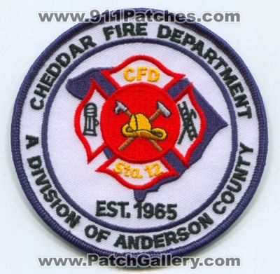 Cheddar Fire Department Station 12 (South Carolina)
Scan By: PatchGallery.com
Keywords: dept. a division of anderson county co. cfd sta.