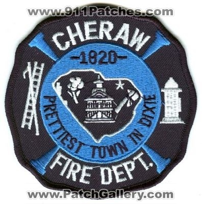 Cheraw Fire Department Patch (South Carolina)
Scan By: PatchGallery.com
Keywords: dept. prettiest town in dixie 1820