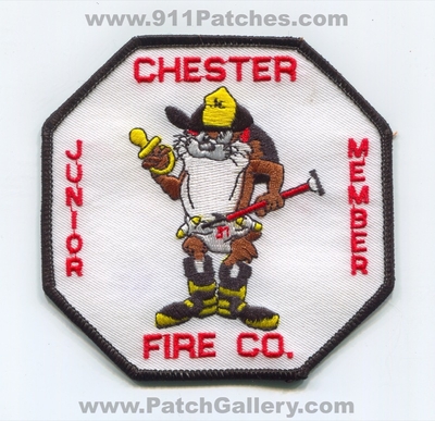 Chester Volunteer Fire Company 1 Junior Member Patch (New Jersey)
Scan By: PatchGallery.com
Keywords: vol. co. number no. #1 department dept. taz jr.