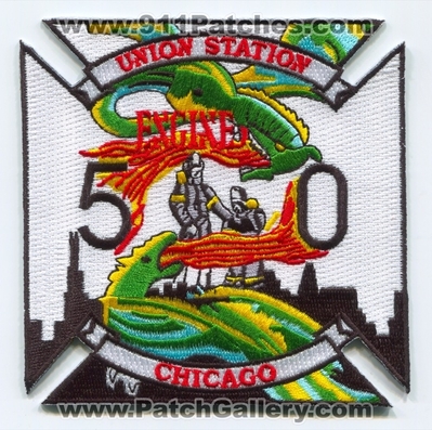 Chicago Fire Department Engine 50 Patch (Illinois)
Scan By: PatchGallery.com
Keywords: Dept. CFD C.F.D. Company Co. Station Union Station - Dragons