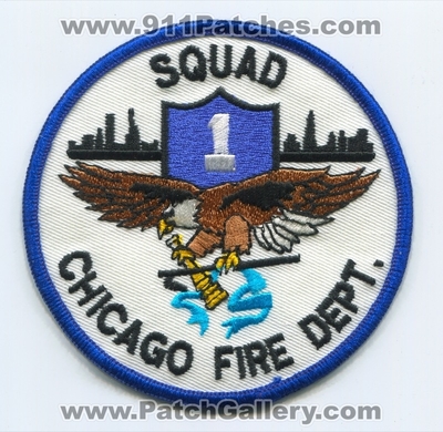 Chicago Fire Department Squad 1 Patch (Illinois)
Scan By: PatchGallery.com
Keywords: dept. cfd company co. station