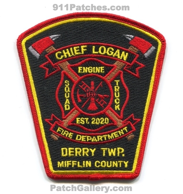 Chief Logan Fire Department Derry Township Mifflin County Patch (Pennsylvania)
Scan By: PatchGallery.com
Keywords: dept. twp. co. engine squad truck company est. 2020