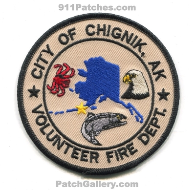 Chignik Volunteer Fire Department Patch (Alaska)
Scan By: PatchGallery.com
Keywords: city of vol. dept.