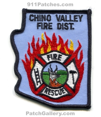 Chino Valley Fire District Patch (Arizona) (State Shape)
Scan By: PatchGallery.com
Keywords: dist. department dept. rescue
