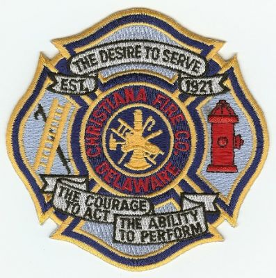 Christiana Fire Co
Thanks to PaulsFirePatches.com for this scan.
Keywords: delaware company