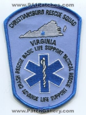 Christiansburg Rescue Squad (Virginia)
Scan By: PatchGallery.com
Keywords: ems crash tactical advanced basic life support als bls