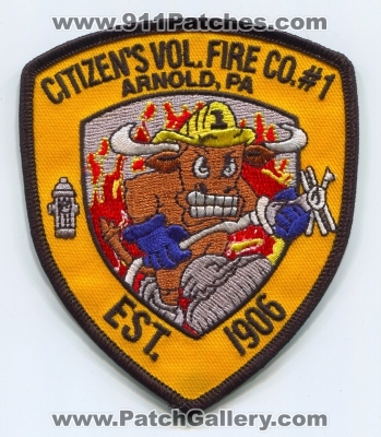 Citizens Volunteer Fire Company Number 1 Patch (Pennsylvania)
Scan By: PatchGallery.com
Keywords: vol. co. no. #1 department dept. arnold pa