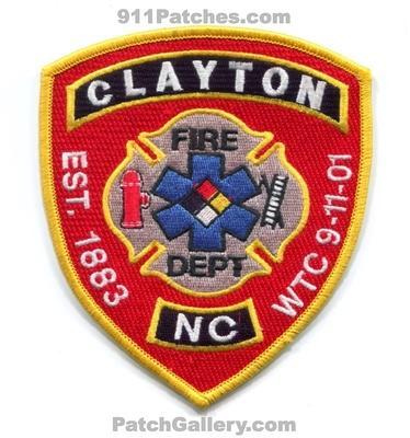 Clayton Fire Department Patch (North Carolina)
Scan By: PatchGallery.com
Keywords: dept. est. 1883 wtc 9-11-01