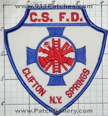 Clifton Springs Fire Department (New York)
Thanks to swmpside for this picture.
Keywords: c.s.f.d. csfd n.y.