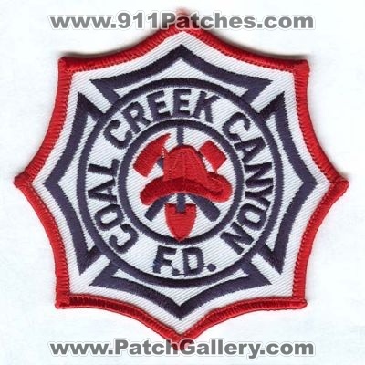 Coal Creek Canyon Fire Department Patch (Colorado)
[b]Scan From: Our Collection[/b]
Keywords: f.d. fd